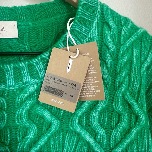 ALTEA NWT XL Gestrickter Pullover Sweater • Italy • Maglia Girocollo Treccia - Picture 2 of 14